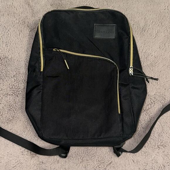 Beautiful Black BeeMini Backpack with Uber Eats Patch - Picture 1 of 8